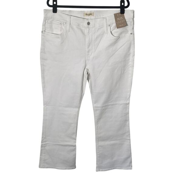 NWT Madewell Kick Out Crop Jeans in Pure White Size 33 - Picture 4 of 15